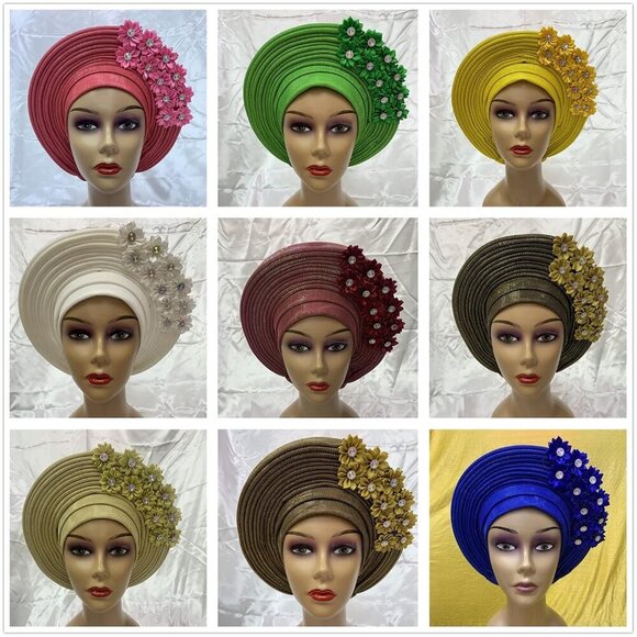 African Headtie Women Made With Stones Turban HeadWrap Accessories for Weddings main image 5